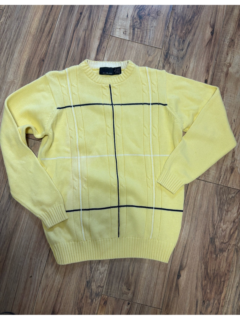 Vintage Bill Blass Yellow Cable Knit Sweater – Medium